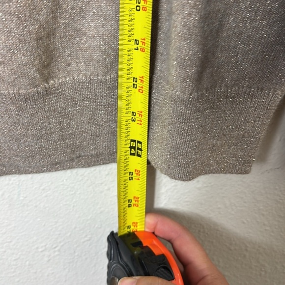 NWT Tuckernuck Lurex Metallic Wheat Cashmere Crewneck Pullover Sweater sz large - Picture 11 of 13